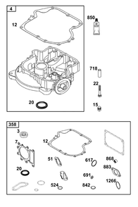 Crankcase Cover/Sump Group Diagram and Parts List for 21R807-0039-B5 200000 - 399999 Briggs and Stratton Engine
